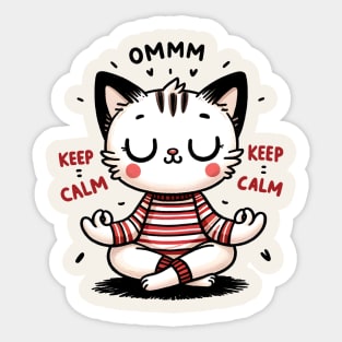 Namaste Cat Meditation Sticker